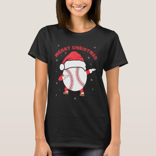 Merry Christmas Dabbing Baseball with Xmas Hat   M T-shirt (Voorkant)