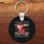 Merry Christmas Dabbing Santa Claus Xmas Holiday P Sleutelhanger (Voorkant)