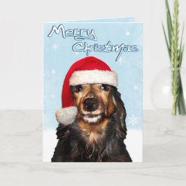 Merry Christmas Dachshund Card Feestdagen Kaart