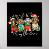 Merry Christmas Dachshund Dog Christmas Holiday Pe Poster (Voorkant)