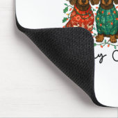 Merry Christmas Dachshund Dog Retro Xmas Puppy Men Muismat (Hoek)