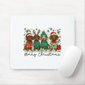 Merry Christmas Dachshund Dog Retro Xmas Puppy Men Muismat (Met muis)