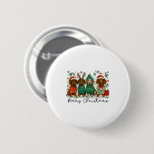 Merry Christmas Dachshund Dog Retro Xmas Puppy Men Ronde Button 5,7 Cm (Voorkant /achterkant)
