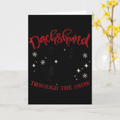 Merry Christmas Dachshund Dog Through The Snow  Kaart (Gele Bloem)