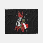 Merry Christmas Dachshund Dog Through The Snow Pla Fleece Deken (Voorkant (Horizontaal))