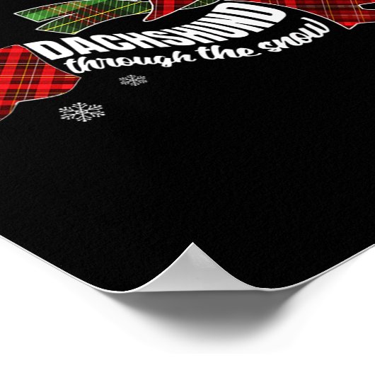 Merry Christmas Dachshund Dog Through The Snow Pla Poster (Hoek)