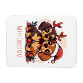 Merry Christmas Dachshund Dogs Magneet (Horizontaal)