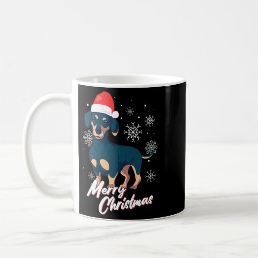 Merry Christmas Dachshund Santa Claus Xmas New Yea Koffiemok (Links)