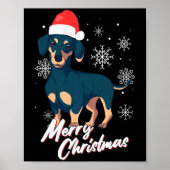 Merry Christmas Dachshund Santa Claus Xmas New Yea Poster (Voorkant)