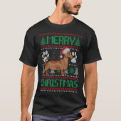 Merry Christmas Dachshund  UGLY Xmas Pajama Dog T-shirt (Voorkant)