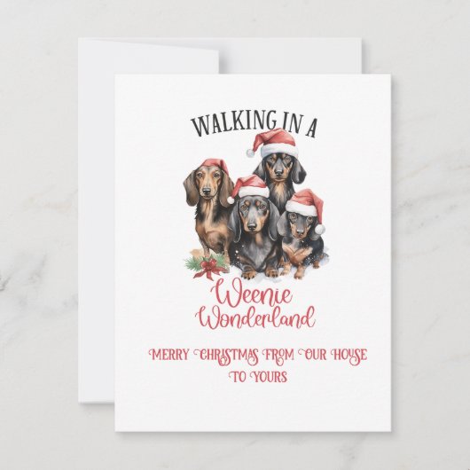 Merry Christmas Dachshunds "Weenies" Christmas | Feestdagenkaart (Voorkant)