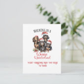 Merry Christmas Dachshunds "Weenies" Christmas | Feestdagenkaart (Staand voorkant)
