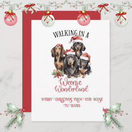 Merry Christmas Dachshunds "Weenies" Christmas | Feestdagenkaart