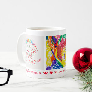 Merry Christmas Dad 3 Foto Custom Kind's Art Koffiemok