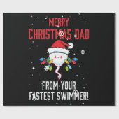 Merry Christmas Dad From Your Fastest Swimmer Cadeaupapier (Vlak)