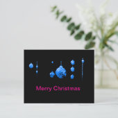 Merry Christmas Dancing Balls Blue jGibney Zazzle Briefkaart (Staand voorkant)