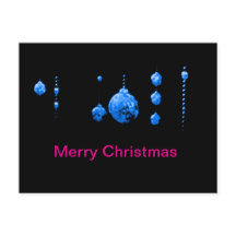 Merry Christmas Dancing Balls Blue jGibney Zazzle