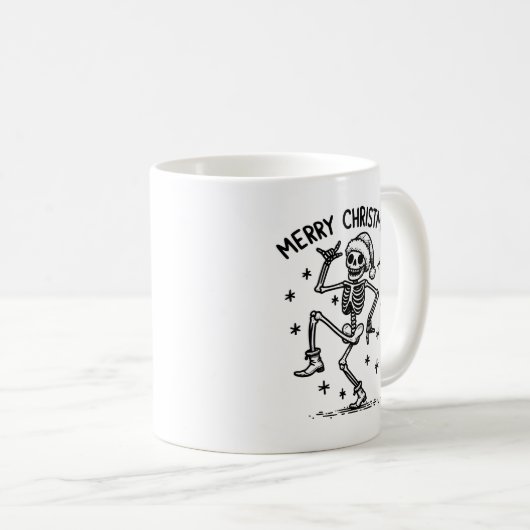 Merry Christmas Dancing Skeleton Koffiemok (Voorkant rechts)