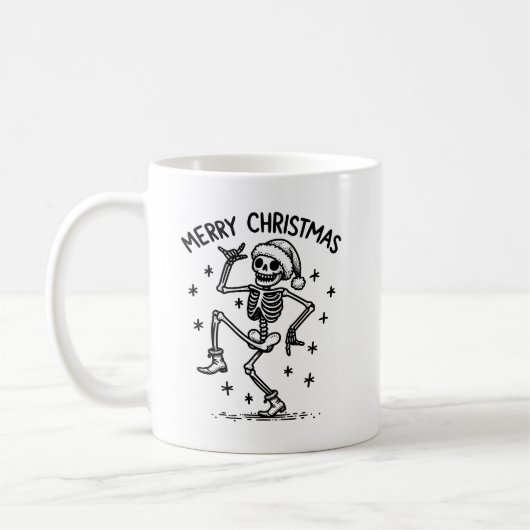 Merry Christmas Dancing Skeleton Koffiemok (Links)