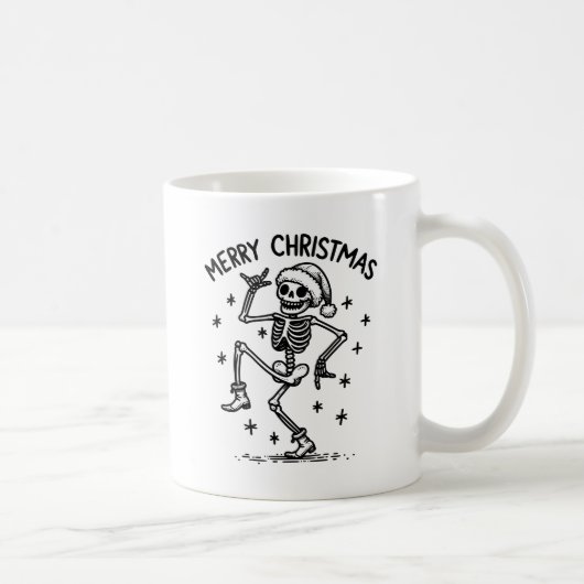Merry Christmas Dancing Skeleton Koffiemok (Rechts)
