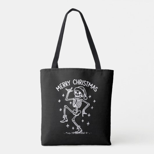 Merry Christmas Dancing Skeleton Tote Bag (Achterkant)