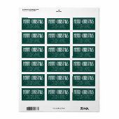 Merry Christmas dark green return address Etiket (Full Sheet)