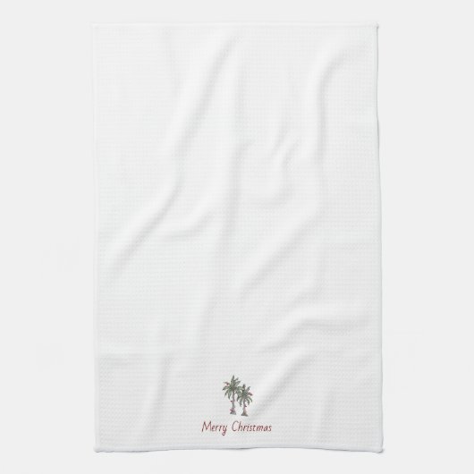 Merry Christmas Decor Tropical Palm Trees   Theedoek (Verticaal)