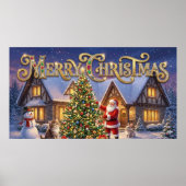 Merry Christmas Decorative Artwork with Santa #1 Poster (Voorkant)