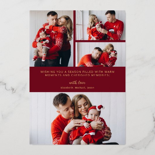 Merry Christmas Decorative Lettering Swirl Folie Feestdagenkaart (Achterkant)