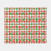 Merry Christmas Decorative Plaid Tartan  Fleece Deken (Voorkant (Horizontaal))