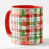 Merry Christmas Decorative Plaid Tartan Mok