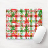 Merry Christmas Decorative Plaid Tartan  Muismat (Met muis)
