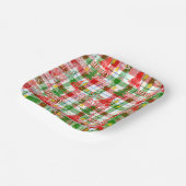 Merry Christmas Decorative Plaid Tartan  Papieren Bordje (Gebogen)