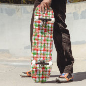 Merry Christmas Decorative Plaid Tartan  Persoonlijk Skateboard