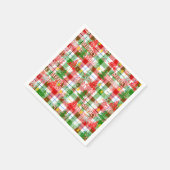 Merry Christmas Decorative Plaid Tartan  Servet (Hoek)