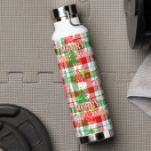 Merry Christmas Decorative Plaid Tartan  Waterfles