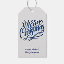 Merry Christmas Deep Blue Brush Script | Grijs