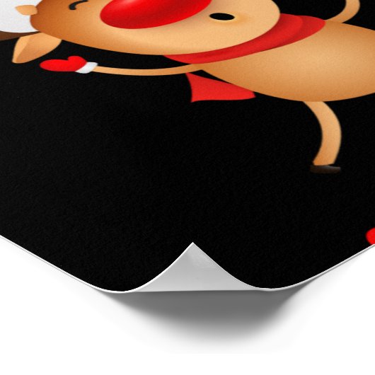 Merry Christmas Deer Cartoon Christmas T Shirt Poster (Hoek)