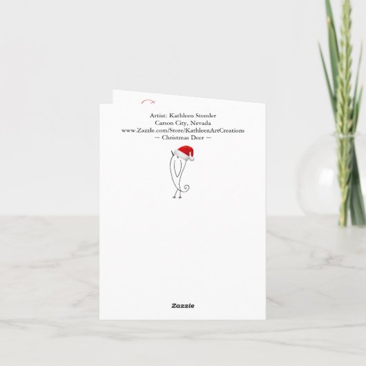 Merry Christmas Deer gepersonaliseerd Wenskaart Feestdagen Kaart (Achterkant)