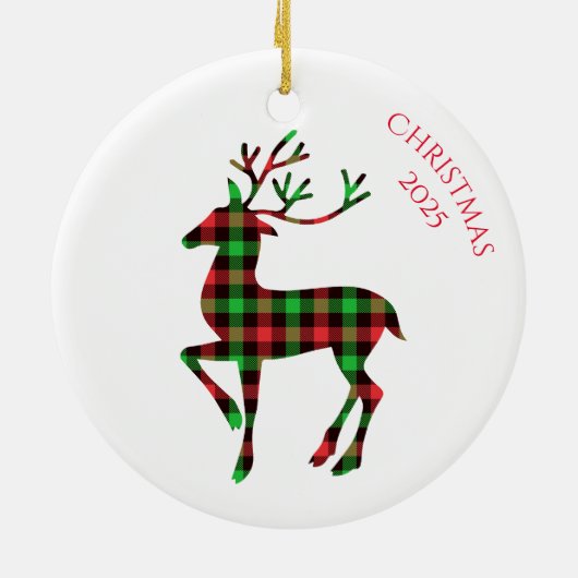 Merry Christmas Deer Keramisch Ornament (Achterkant)