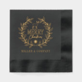 Merry Christmas Deer Krans Corporate Gepersonalise Folie Servetten (Voorkant)