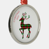Merry Christmas Deer Metalen Ornament (Rechts)