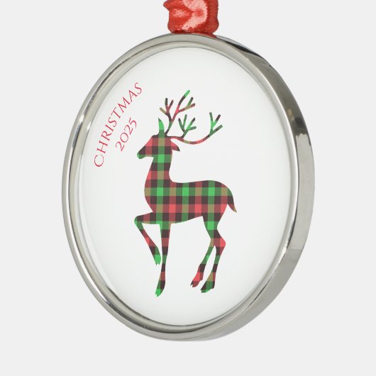 Merry Christmas Deer Metalen Ornament (Links)
