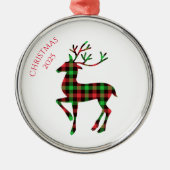Merry Christmas Deer Metalen Ornament (Voorkant)