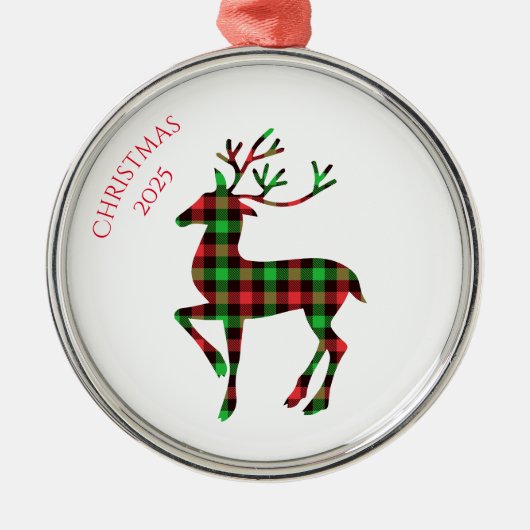 Merry Christmas Deer Metalen Ornament (Voorkant)