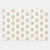 Merry Christmas Deer Multi Wrapping Paper Set of 3 (Voorkant)
