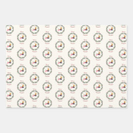 Merry Christmas Deer Multi Wrapping Paper Set of 3