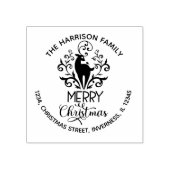 Merry Christmas Deer Retouradres Rubberstempel (Afrduk)