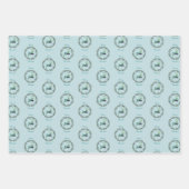 Merry Christmas Deer Teal Wrapping Paper Set of 3 (Voorkant)