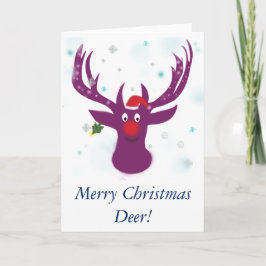 Merry Christmas Deer Wenskaart Feestdagen Kaart